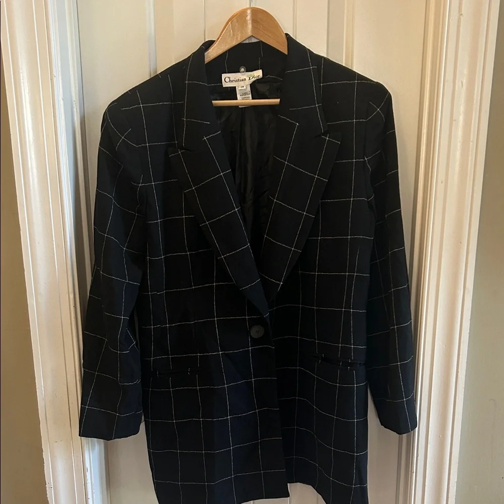 Vintage Christian Dior windowpane blazer